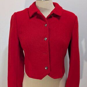80s Lipstick Red Pendleton Wool Jacket